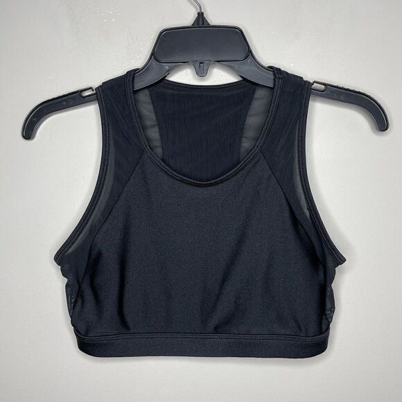 FABLETICS Bra Womens XS Solid Black Mesh-Panel Sports Wide-Strap - Picture 1 of 6
